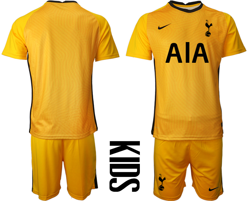 2021 Tottenham Hotspur yellow goalkeeper youth soccer jerseys->youth soccer jersey->Youth Jersey